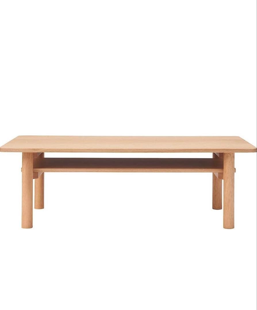 【廃盤】無印　木材ローテーブル　オーク材