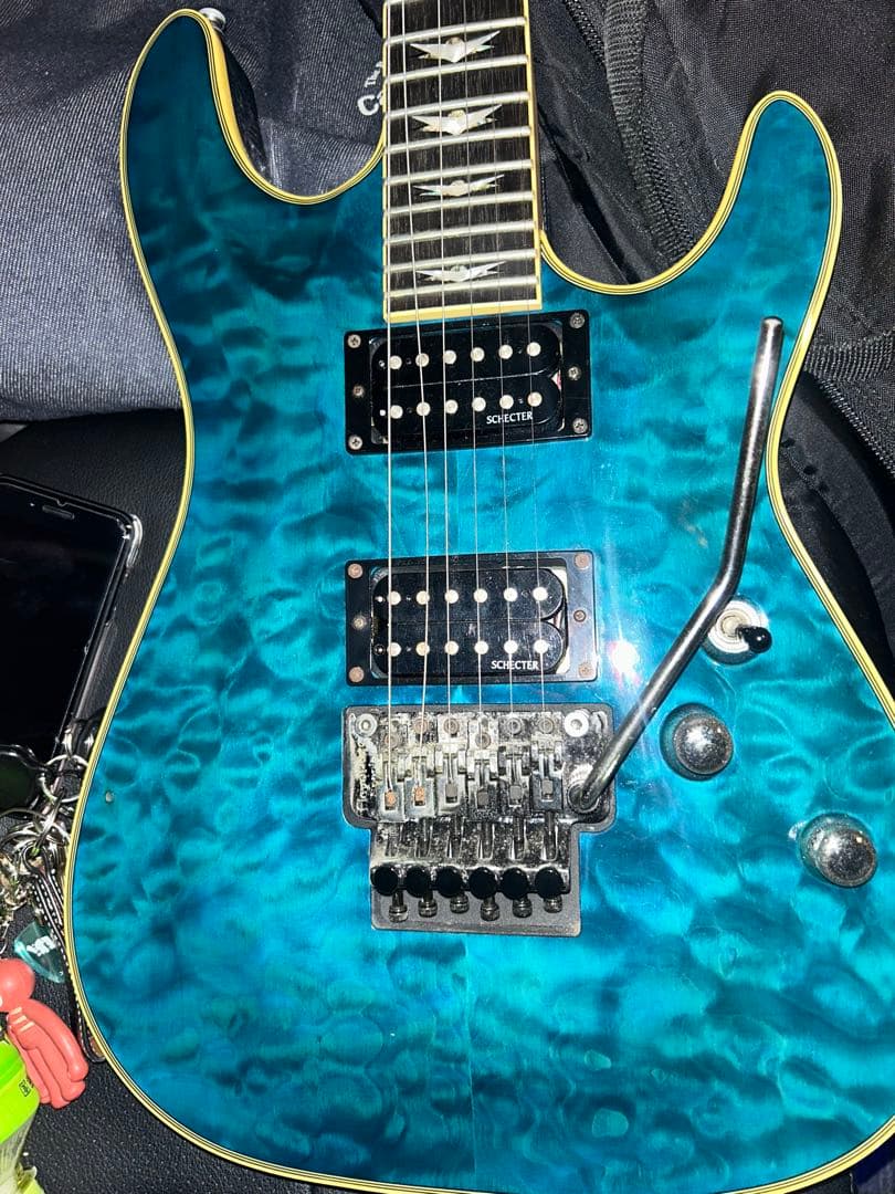 Schetter エレキギター キルテッドトップ 青