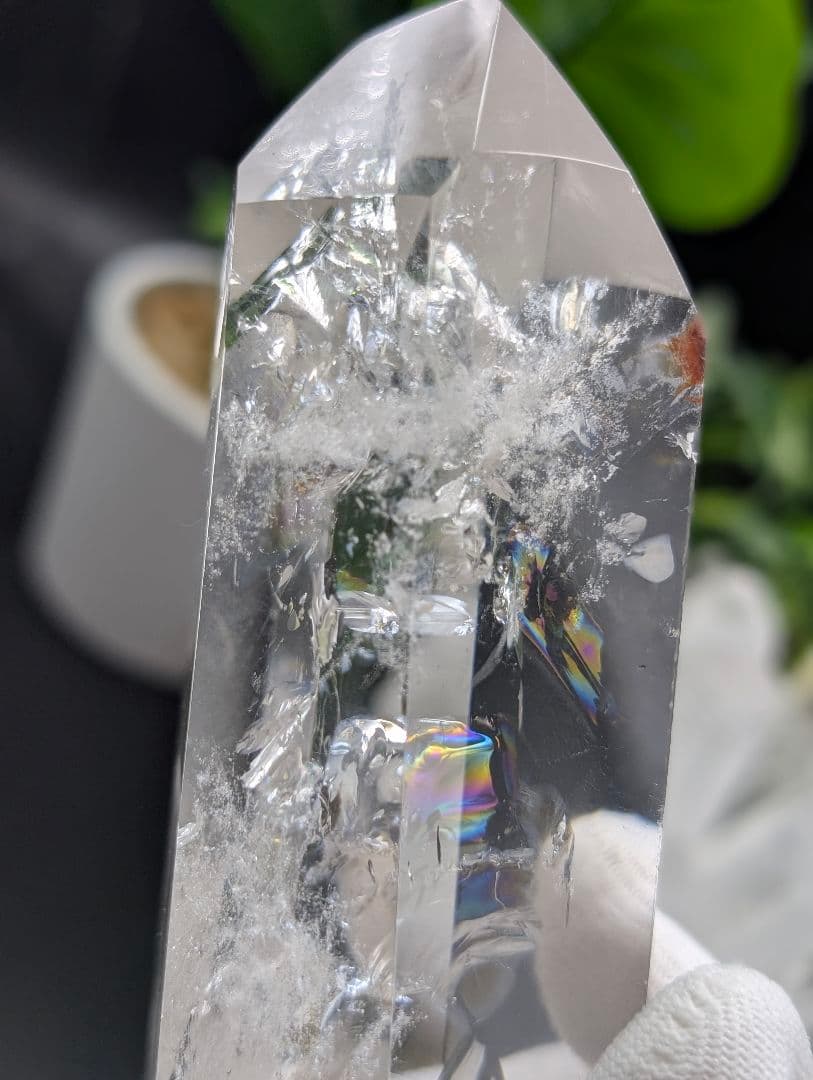 343g エンジェルラダークォーツ レア 虹 「アイリス」ブラジル産 gwl21