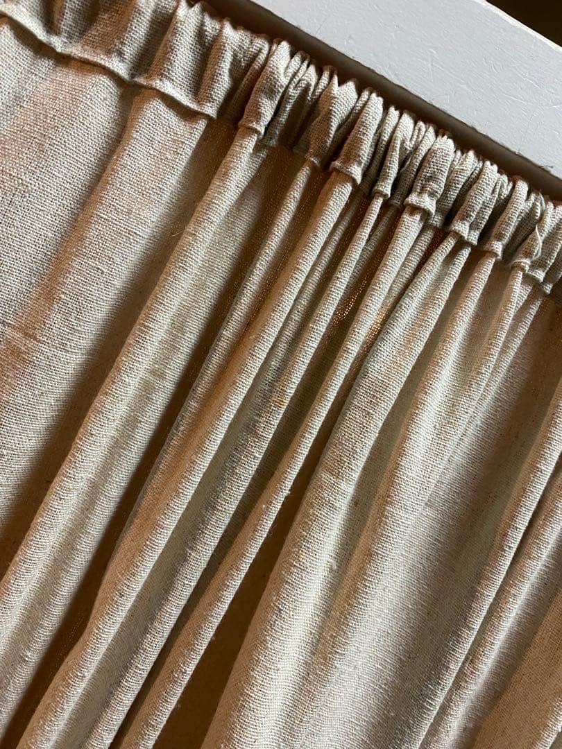 コットンリネンカーテン付き4蓮　パーテーション