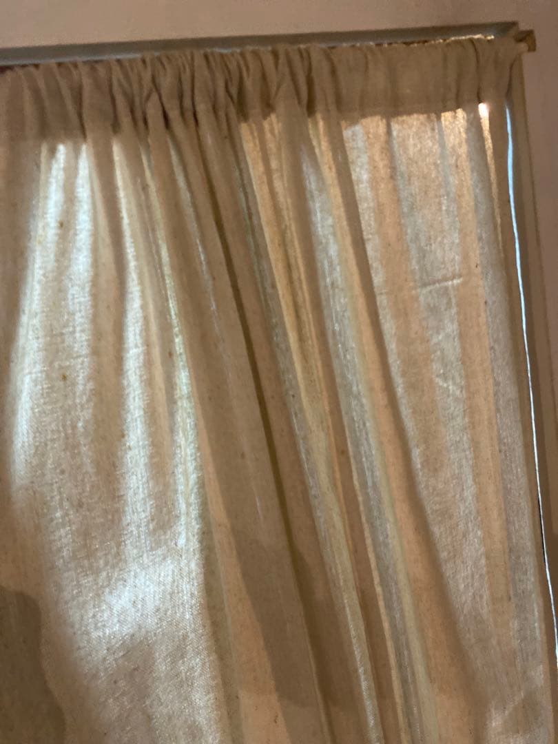 コットンリネンカーテン付き4蓮　パーテーション