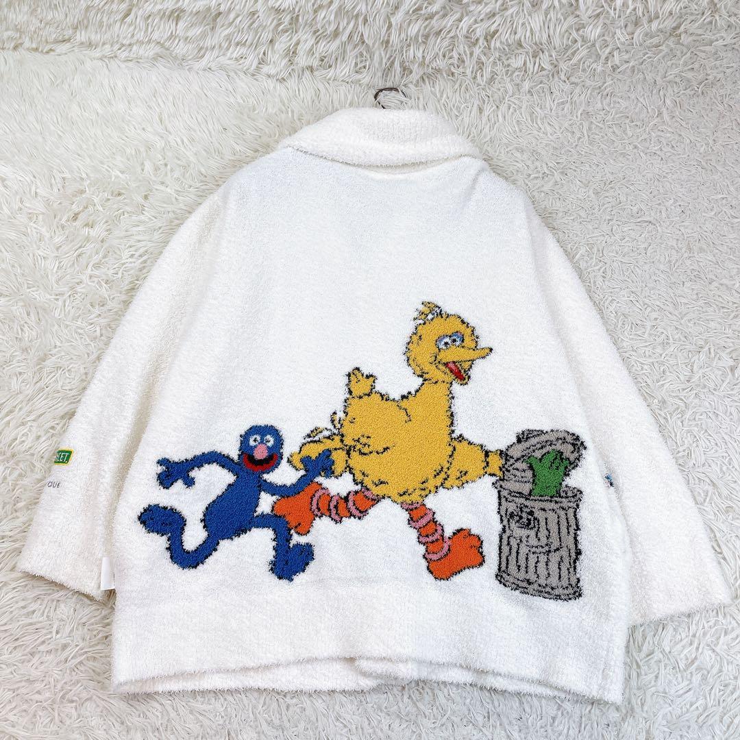 極美品✨ジェラートピケ SESAME STREE ジャガードショールカーディガン