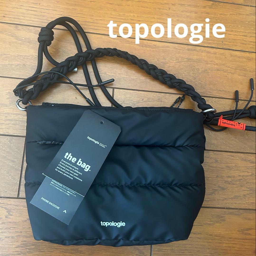 topologie べサス ショルダー ハンドバッグ　ストラップ付　ブラック