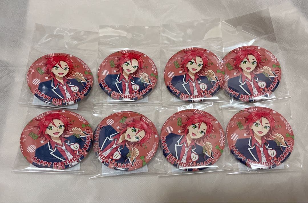 ザ・ハピプリベストテン 缶バッジ アサヒ WITH 8個セット