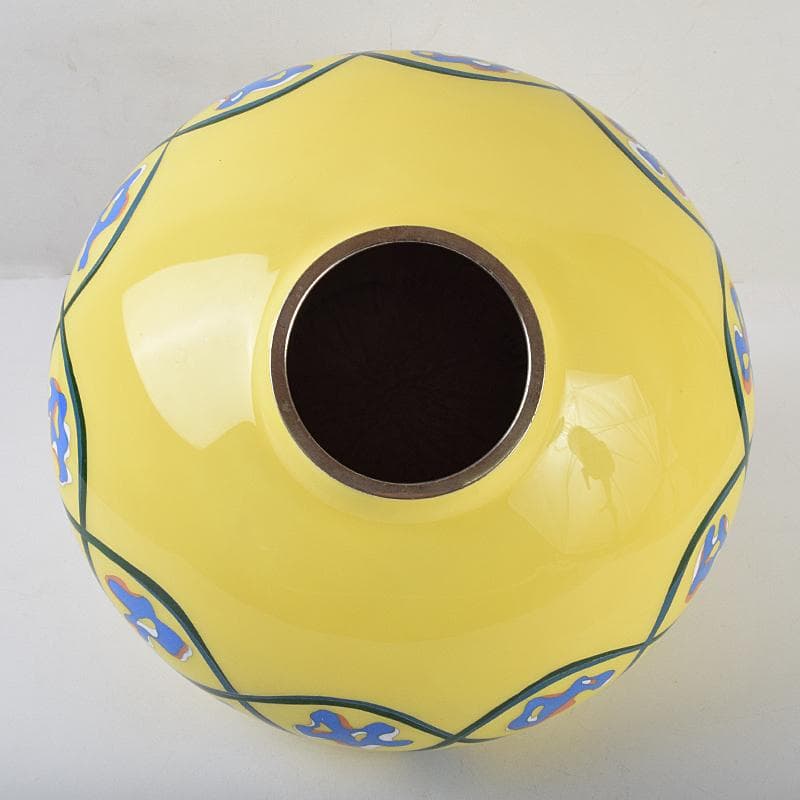 七宝焼　黄釉　花瓶　M　R9074B