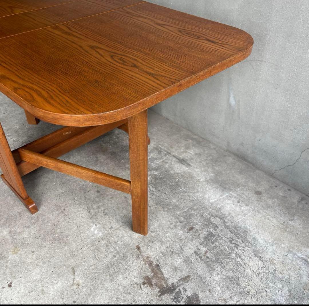 【ママりん】オールドビンテージ バタフライテーブル オーク材　無垢