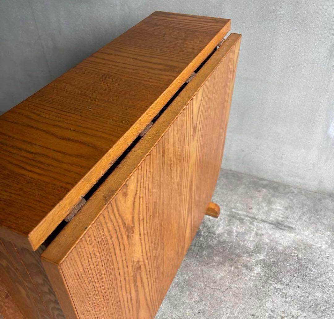 【ママりん】オールドビンテージ バタフライテーブル オーク材　無垢