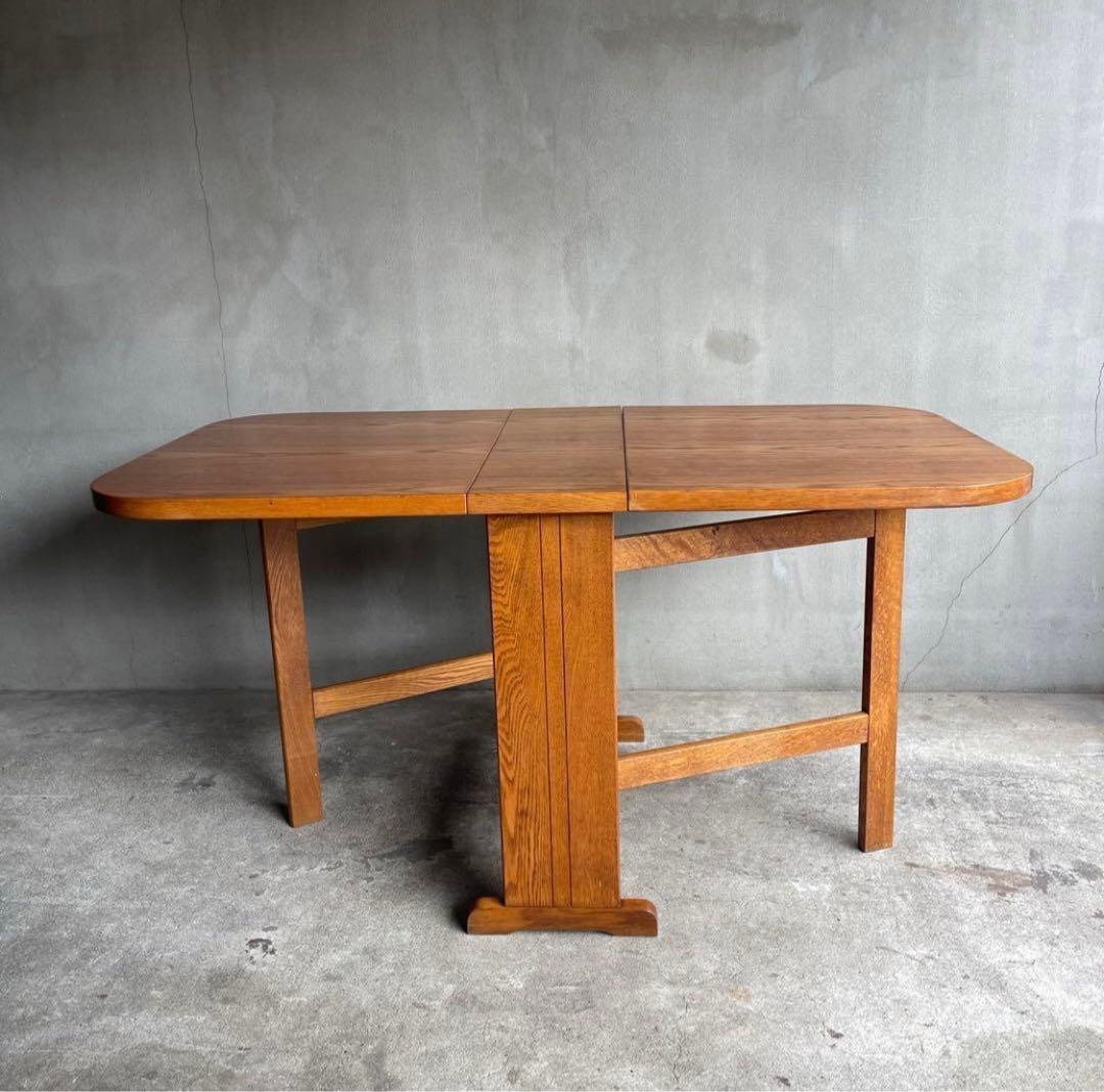 【ママりん】オールドビンテージ バタフライテーブル オーク材　無垢