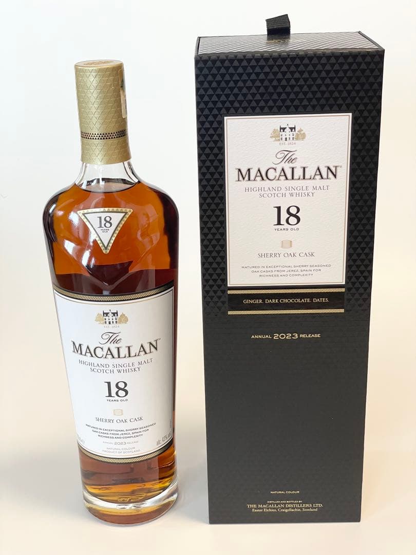 マッカラン18年シェリーオークカスク 2023リリースシングルモルト新品未開封