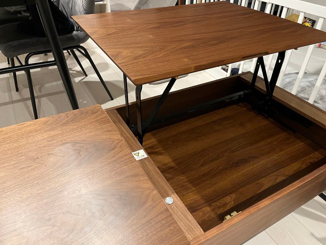 【お値下げ中】美品　ニトリ　昇降センターテーブル　ミドルブラウン