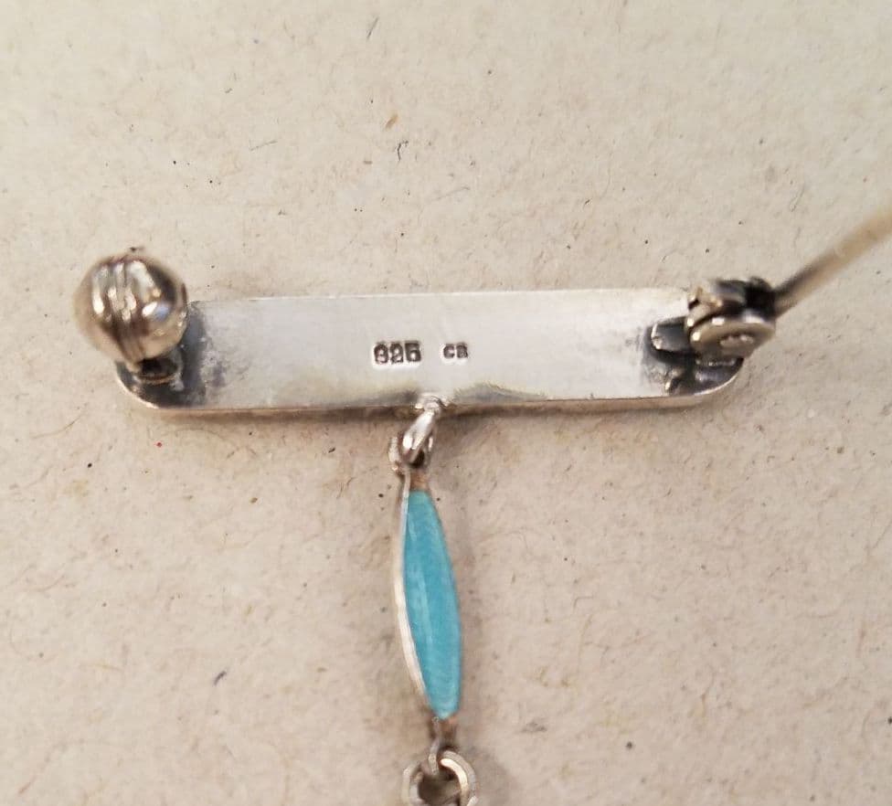 ★nyo★ BUCHERER ブヘラ シルバー エナメル ブローチ 時計