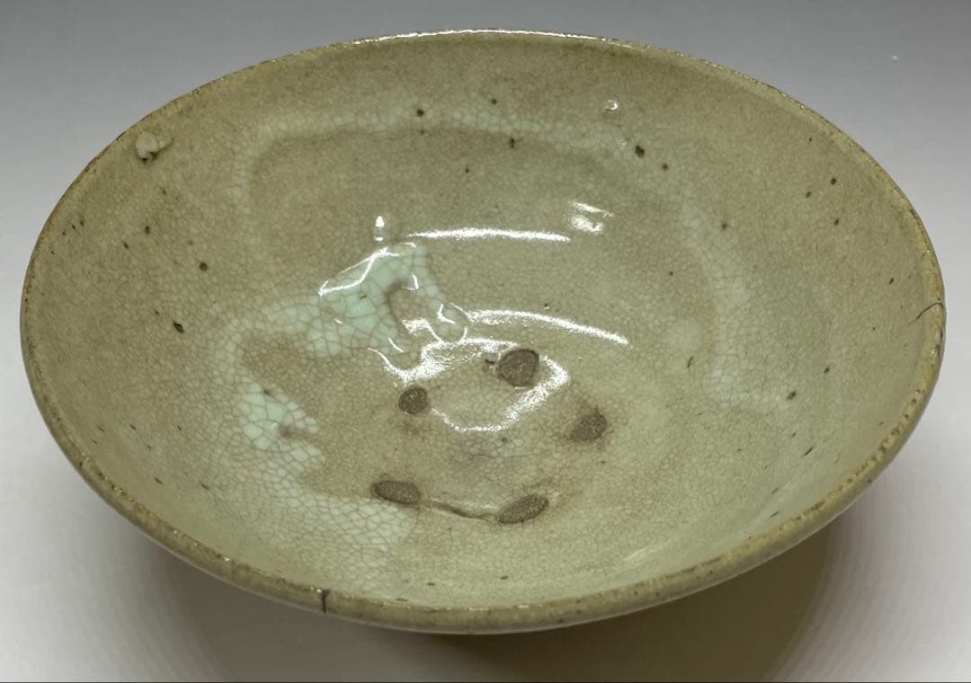 李朝　平鉢　高麗茶碗　鶏龍山　合箱(四方桟) 　d9443