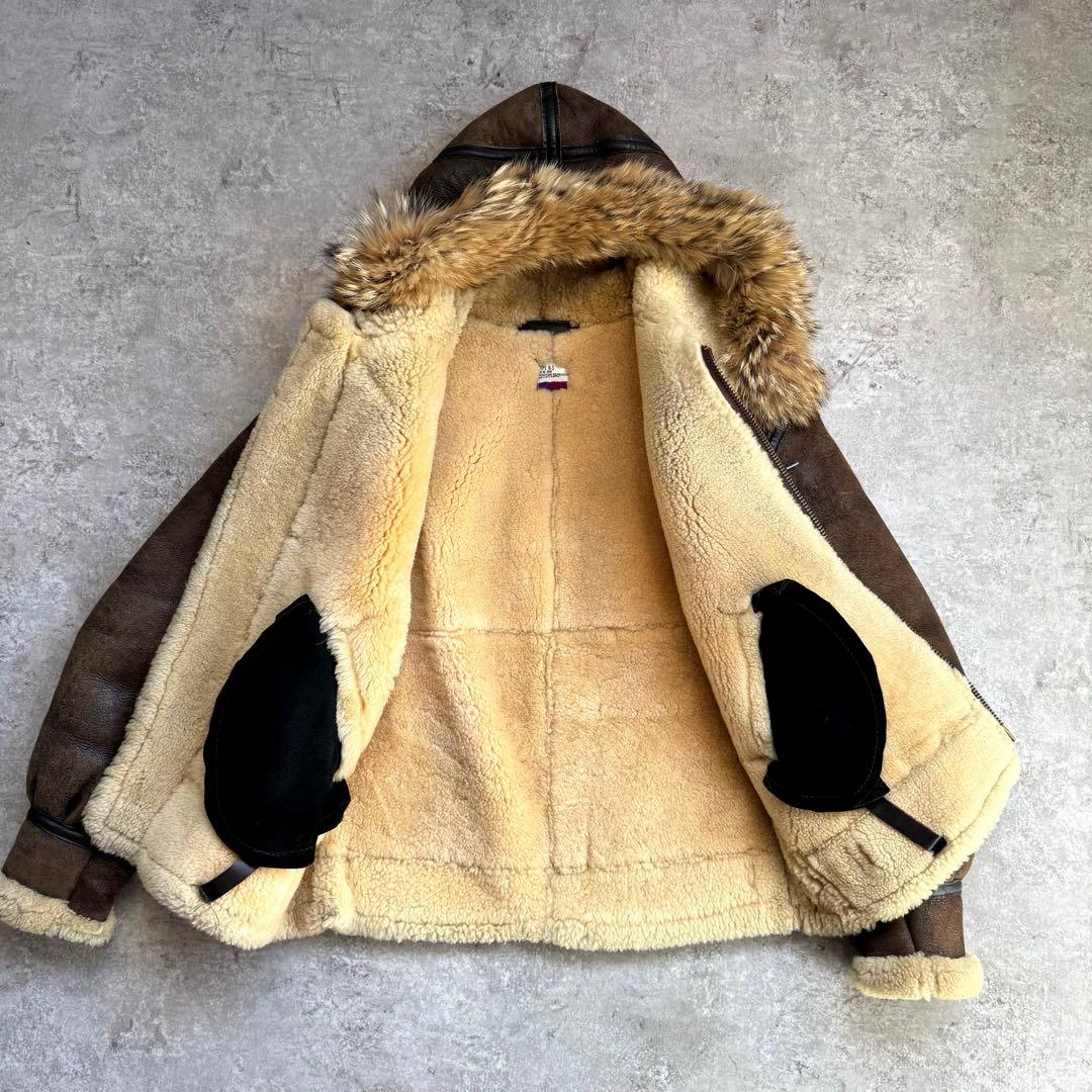 【超希少レア】名作 80s リアルレザームートン B-3 ジャケット