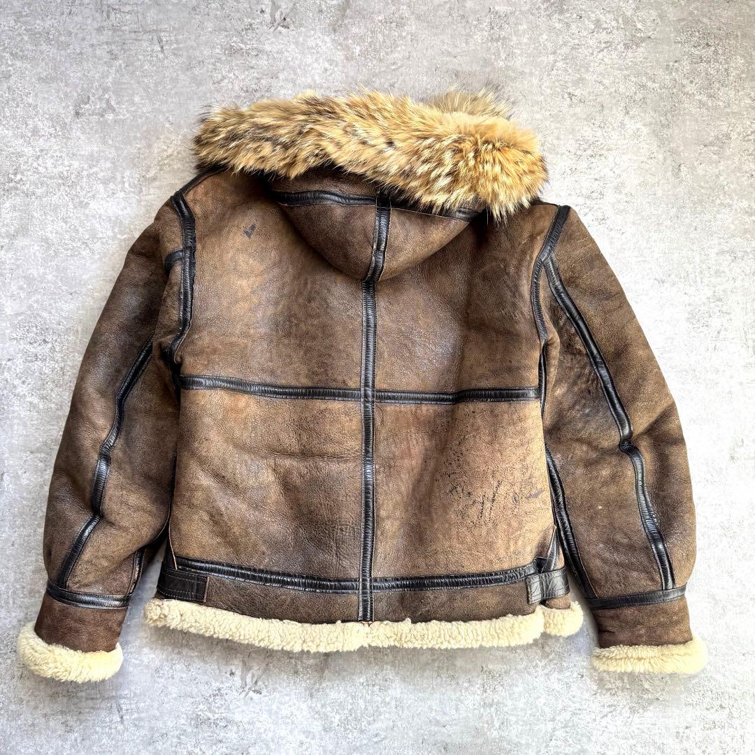 【超希少レア】名作 80s リアルレザームートン B-3 ジャケット
