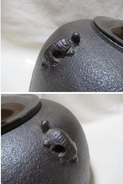 菊池正光造　登亀茶釜　共箱