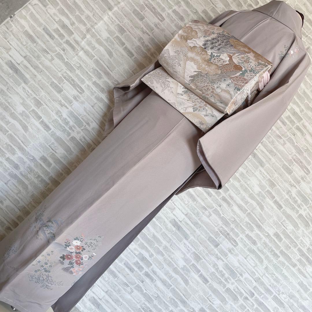 訪問着　フルセット　茶屋辻　友禅　せせらぎ　躾糸付き　着物　Q5