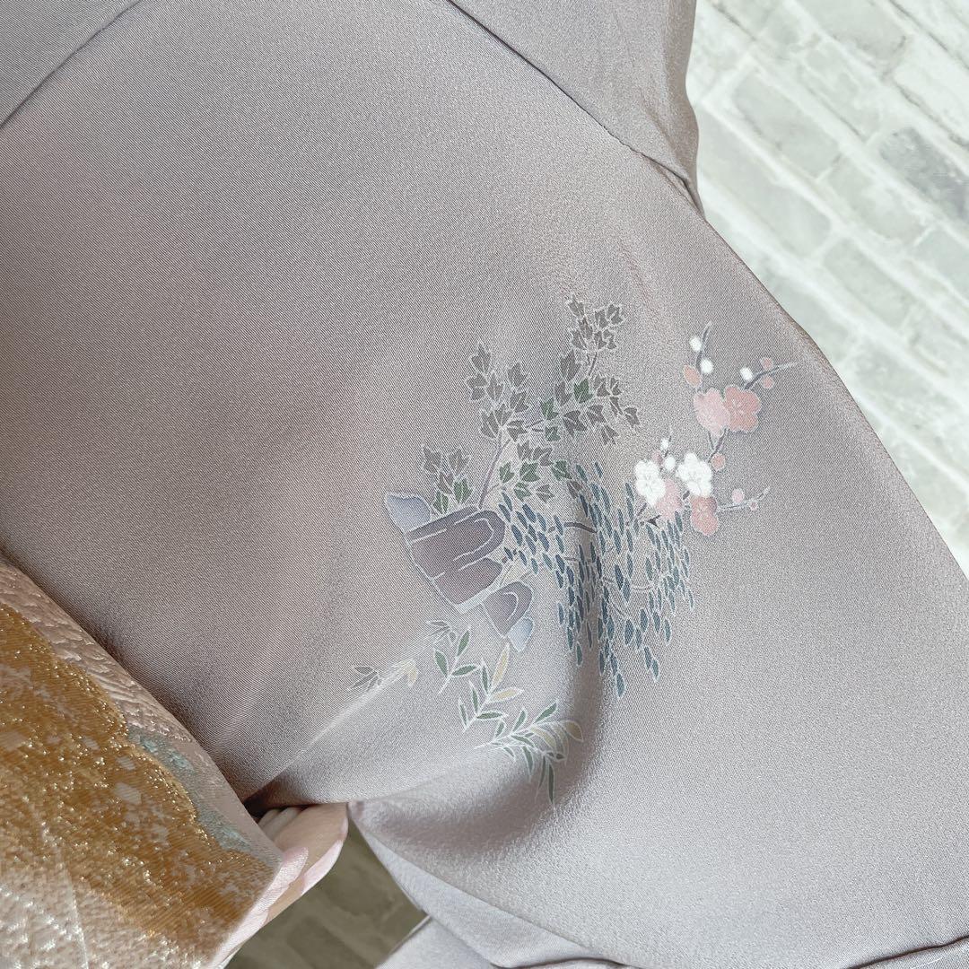 訪問着　フルセット　茶屋辻　友禅　せせらぎ　躾糸付き　着物　Q5