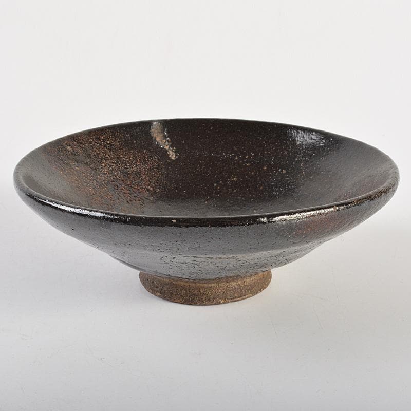 茶道具　楽吉左衛門　十代旦入造　黒楽平茶碗　時代箱付　M　R7410