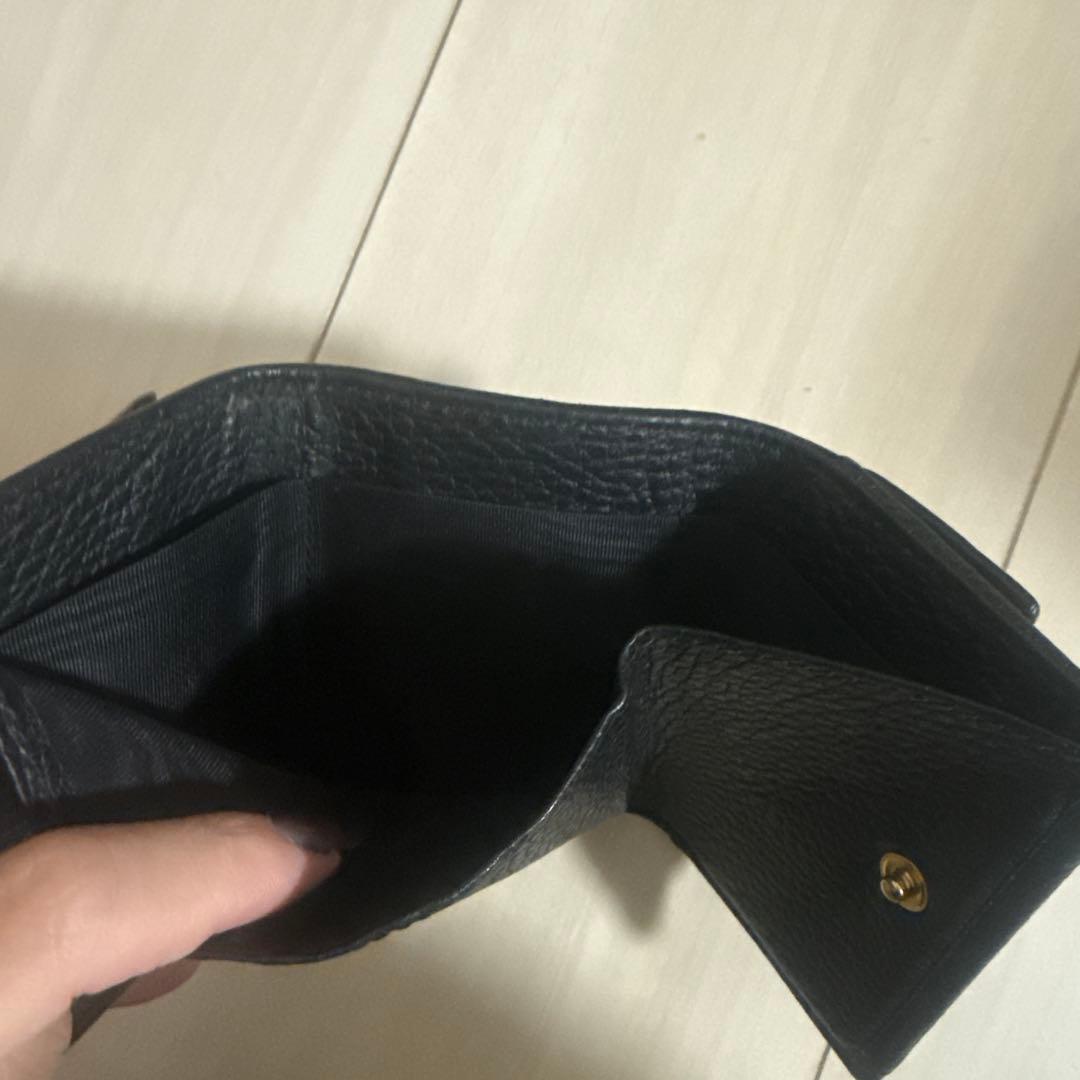 Gucci 黒 革三つ折り財布 GGロゴ