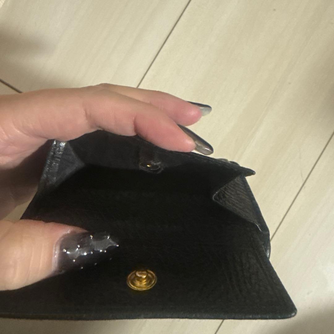 Gucci 黒 革三つ折り財布 GGロゴ