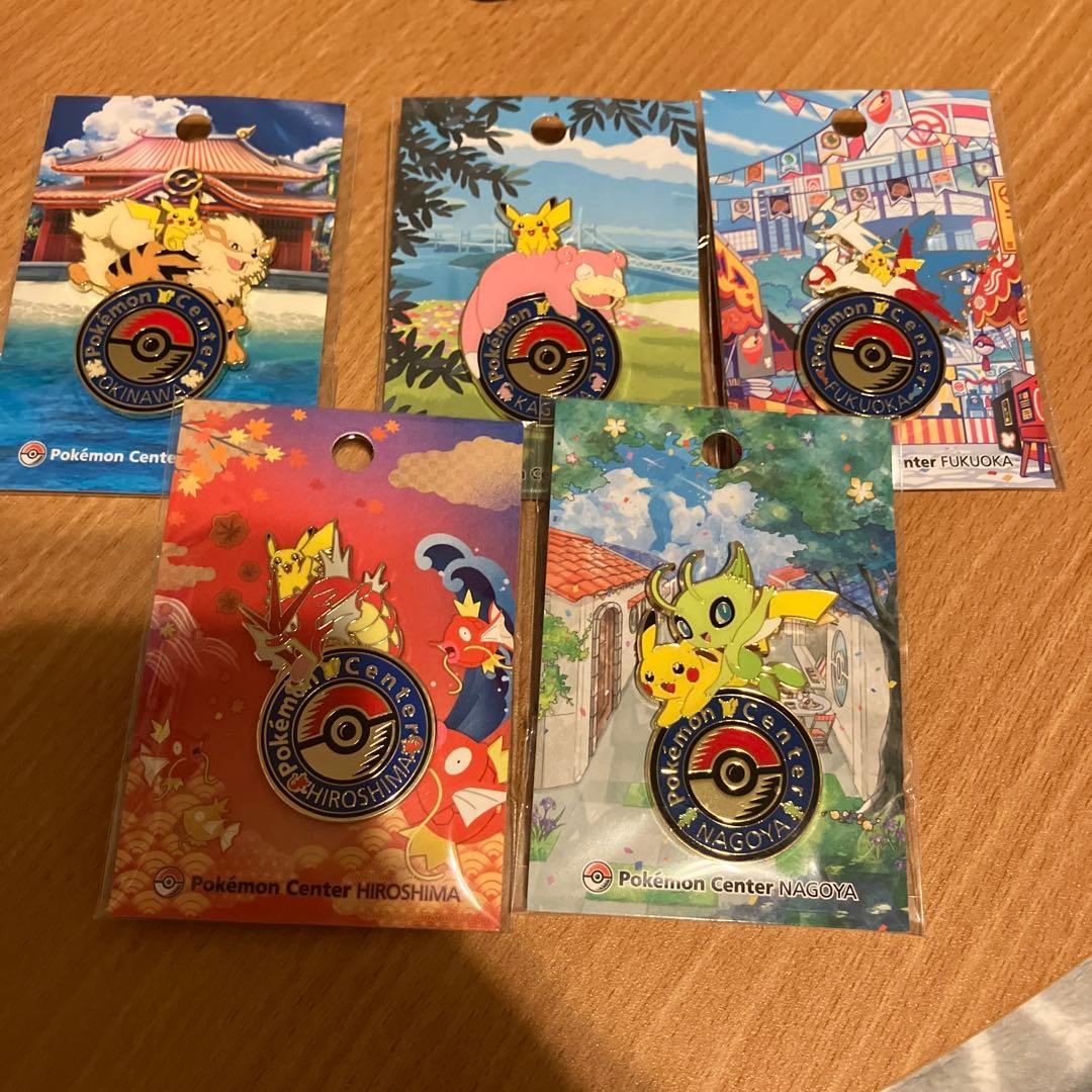 ロゴピンズ フクオカ ヒロシマ カガワ ナゴヤ オキナワ ポケモンセンター