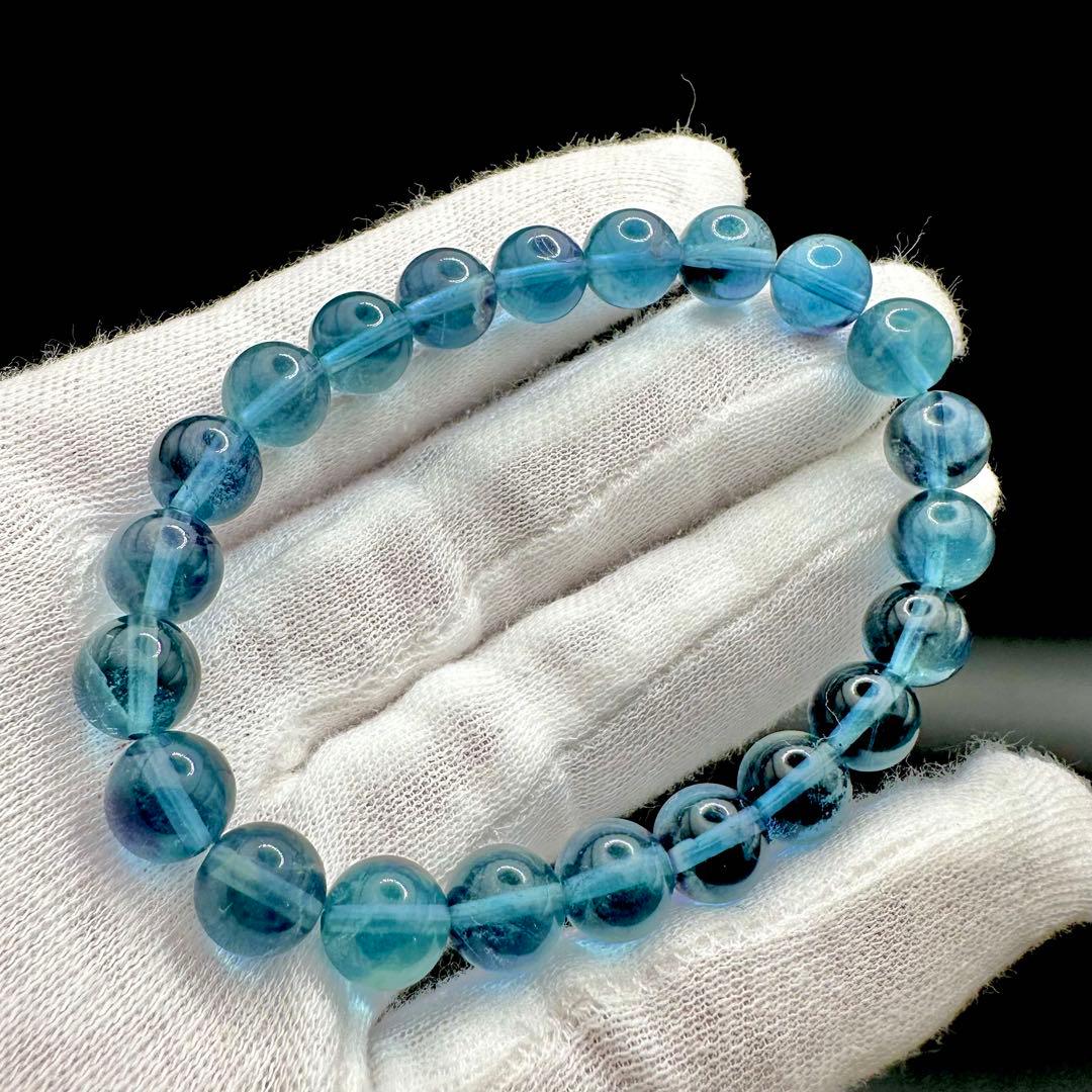 レアカラー！！　ブルーフローライト　ブレスレット①