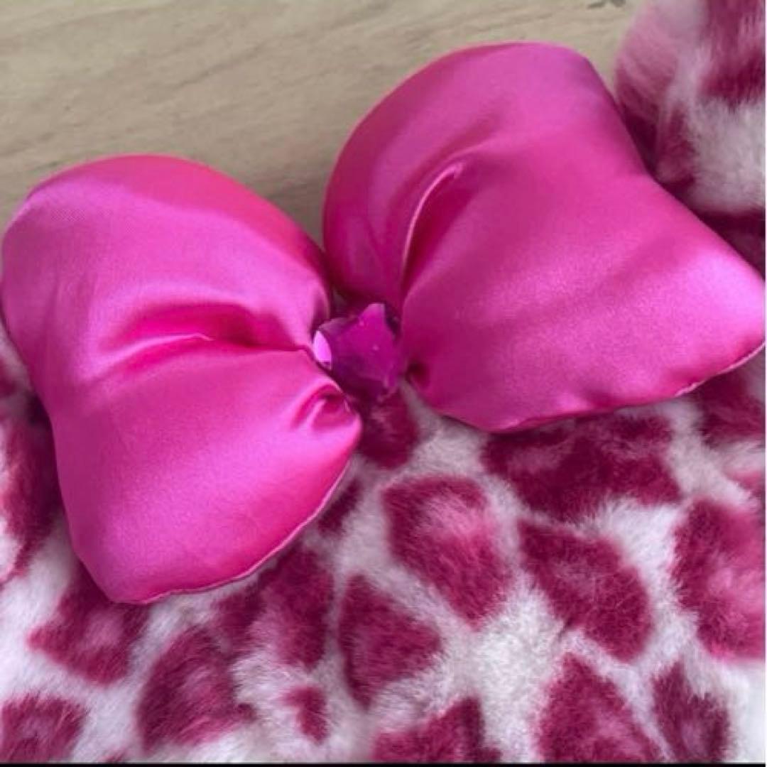 ディズニー　ミニー　ファンキャップ　ヒョウ柄　グレー　ピンク　レオパード　被り物