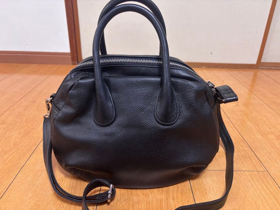 【完売色】未使用近　ビアズリー ラウンドミニボストンバック　ブラック