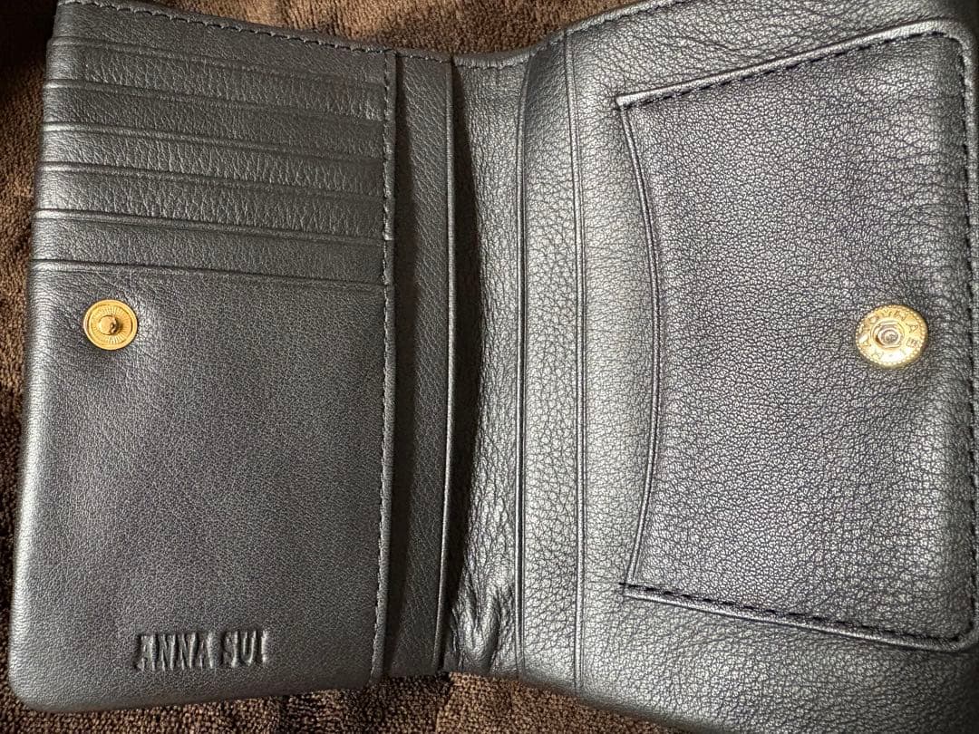 新品 ANNA SUI アナスイ プレイングキャット 猫 がま口 二つ折り財布