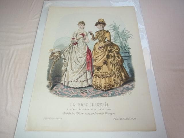 1886年銅版画◆フランス ファッション誌『ラ・モード・イリュストレ』No.27