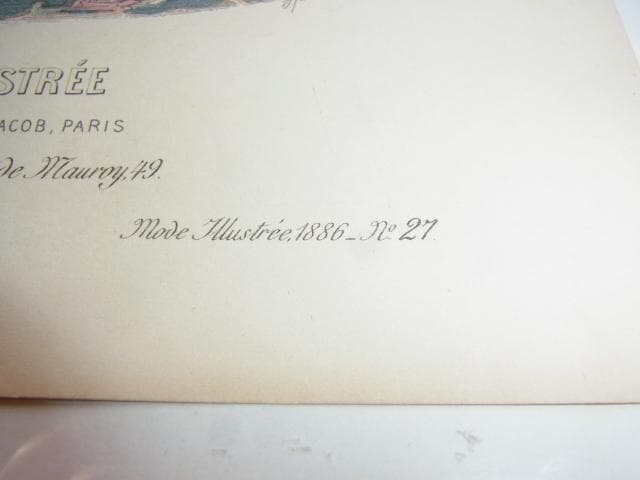 1886年銅版画◆フランス ファッション誌『ラ・モード・イリュストレ』No.27