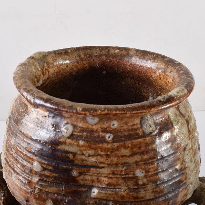 美濃伊賀焼　伊賀耳付花生　時代箱　N　R8020C