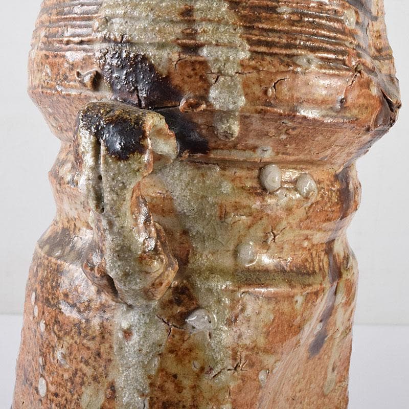 美濃伊賀焼　伊賀耳付花生　時代箱　N　R8020C