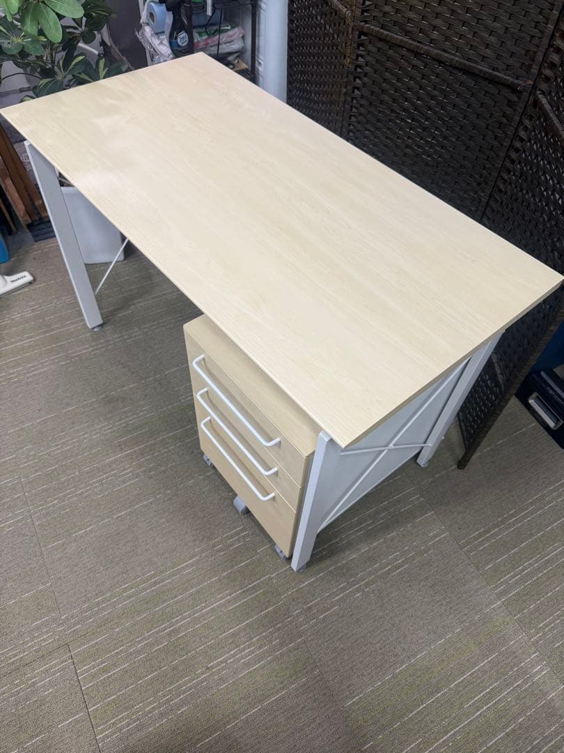 【洗浄消毒作業済】【美品】【完成品】　ニトリ デスクワゴンセット サーヤ