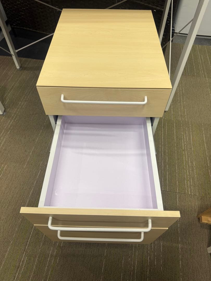 【洗浄消毒作業済】【美品】【完成品】　ニトリ デスクワゴンセット サーヤ