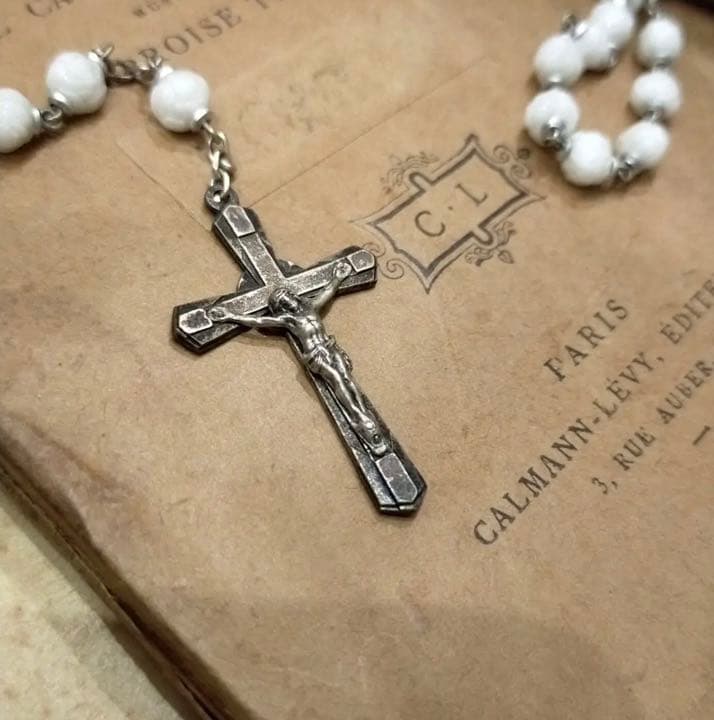 フランスアンティーク* ロザリオ クロス ネックレス*十字架*ヴィンテージ