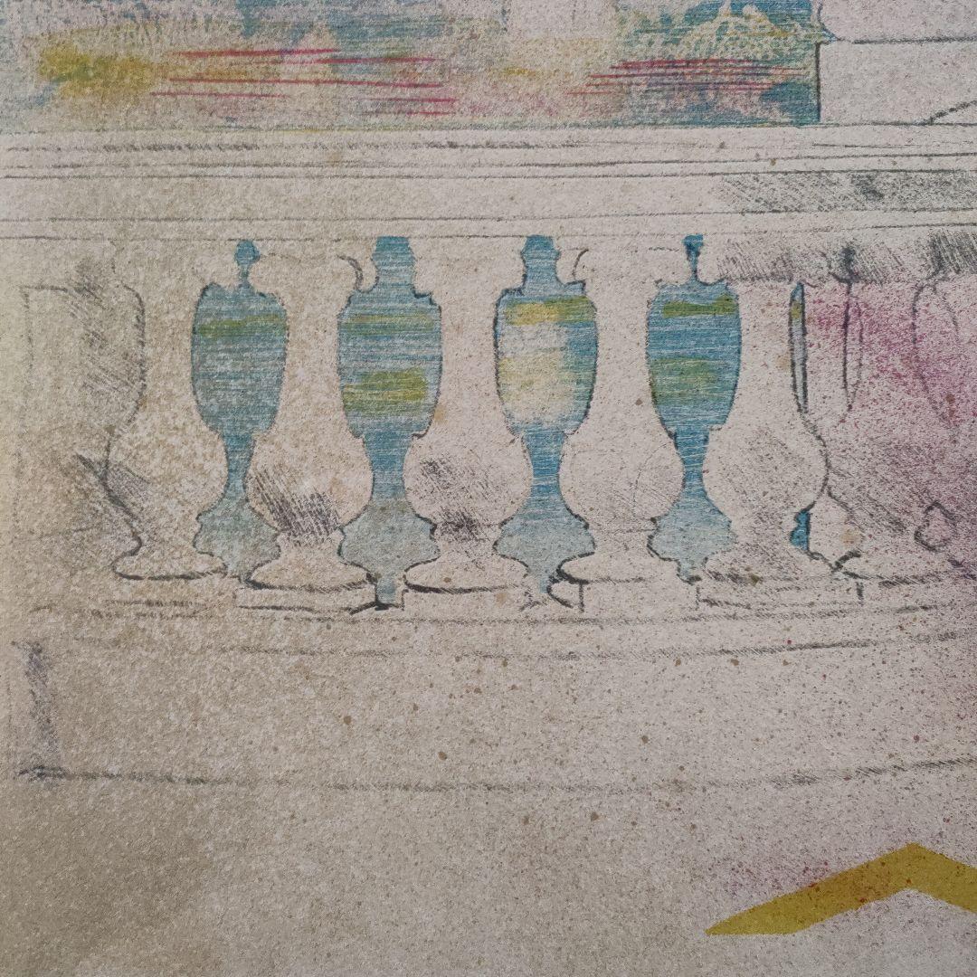 ポール・ギヤマンGUIRAMAND　大判リトグラフ『セーヌ河畔とエッフェル塔』