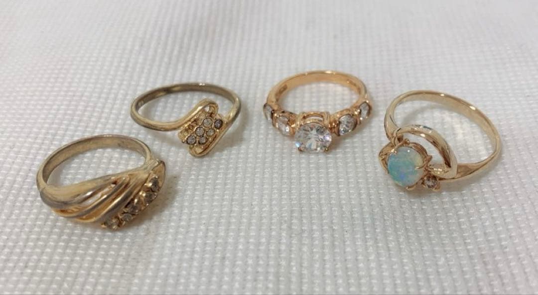 リング 18点 まとめ パール イミテーション 人工 ダイヤ ジャンク 指輪