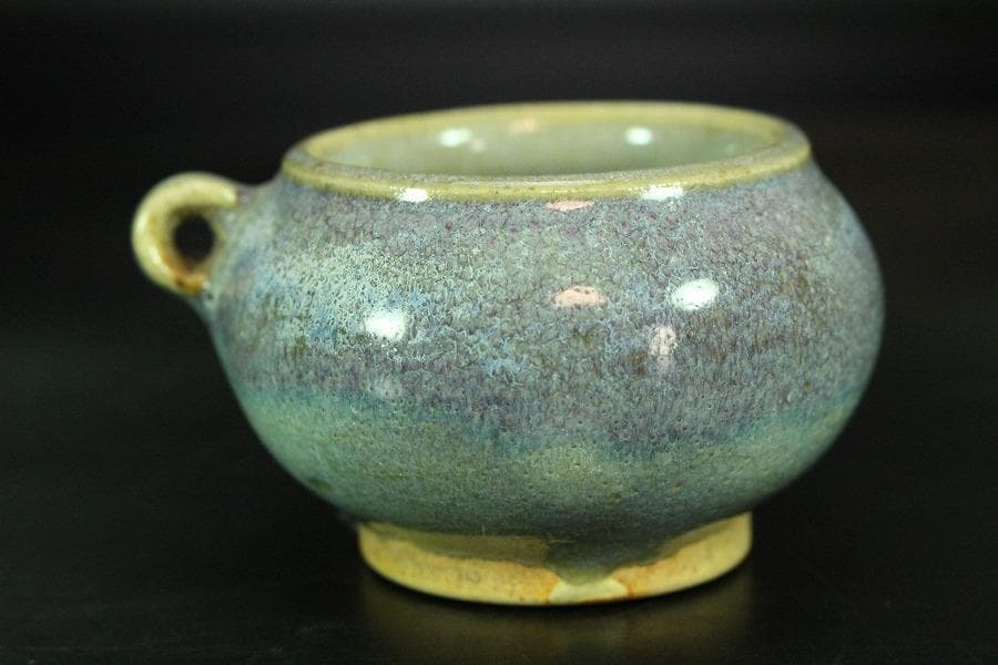 中国美術 鈞窯 鳥餌器 φ6cm 希少 文房具筆洗伝来(K-YC352)