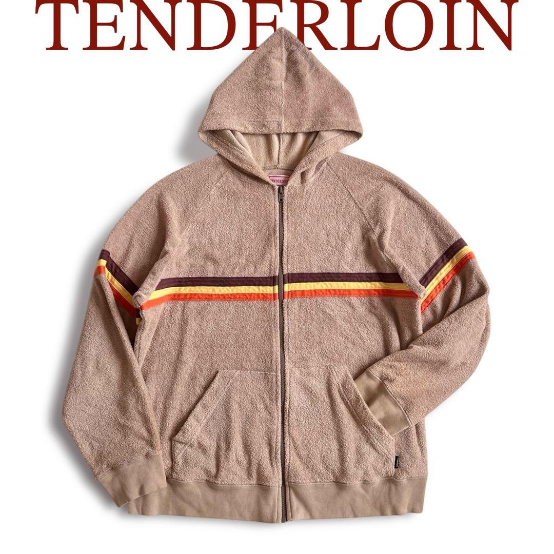 熊さん商品TENDERLOIN 初期 パイル ボーダー ジップパーカー