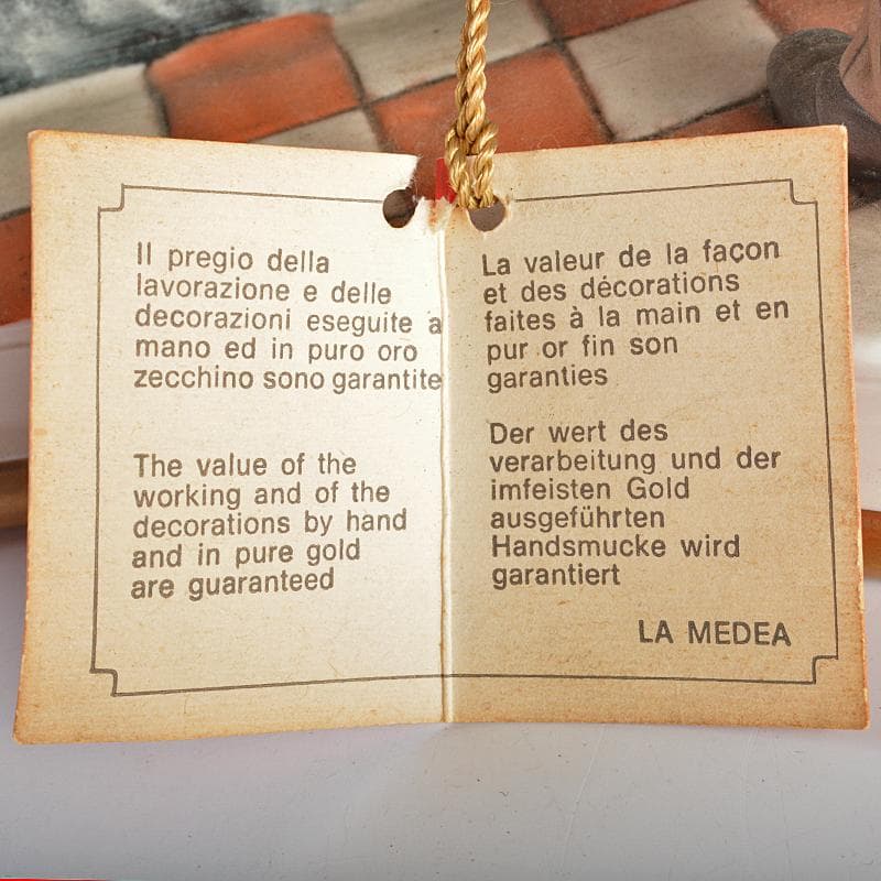 イタリア製　カポディモンテ　フィギュリン　陶人形　置物　証明書付　M　R7064