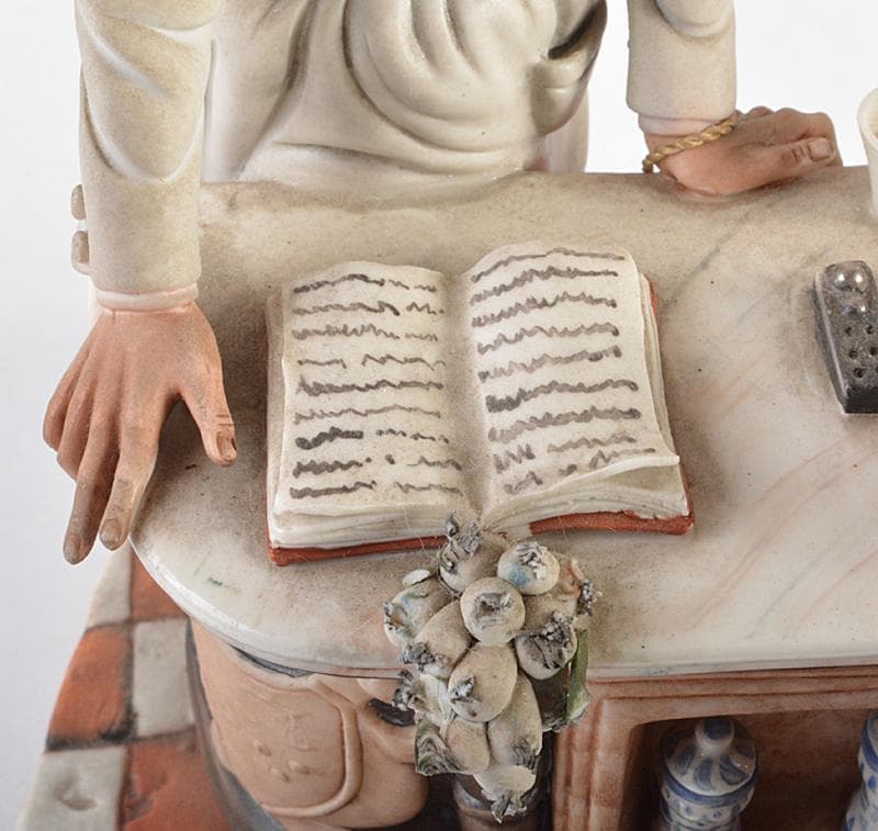 イタリア製　カポディモンテ　フィギュリン　陶人形　置物　証明書付　M　R7064