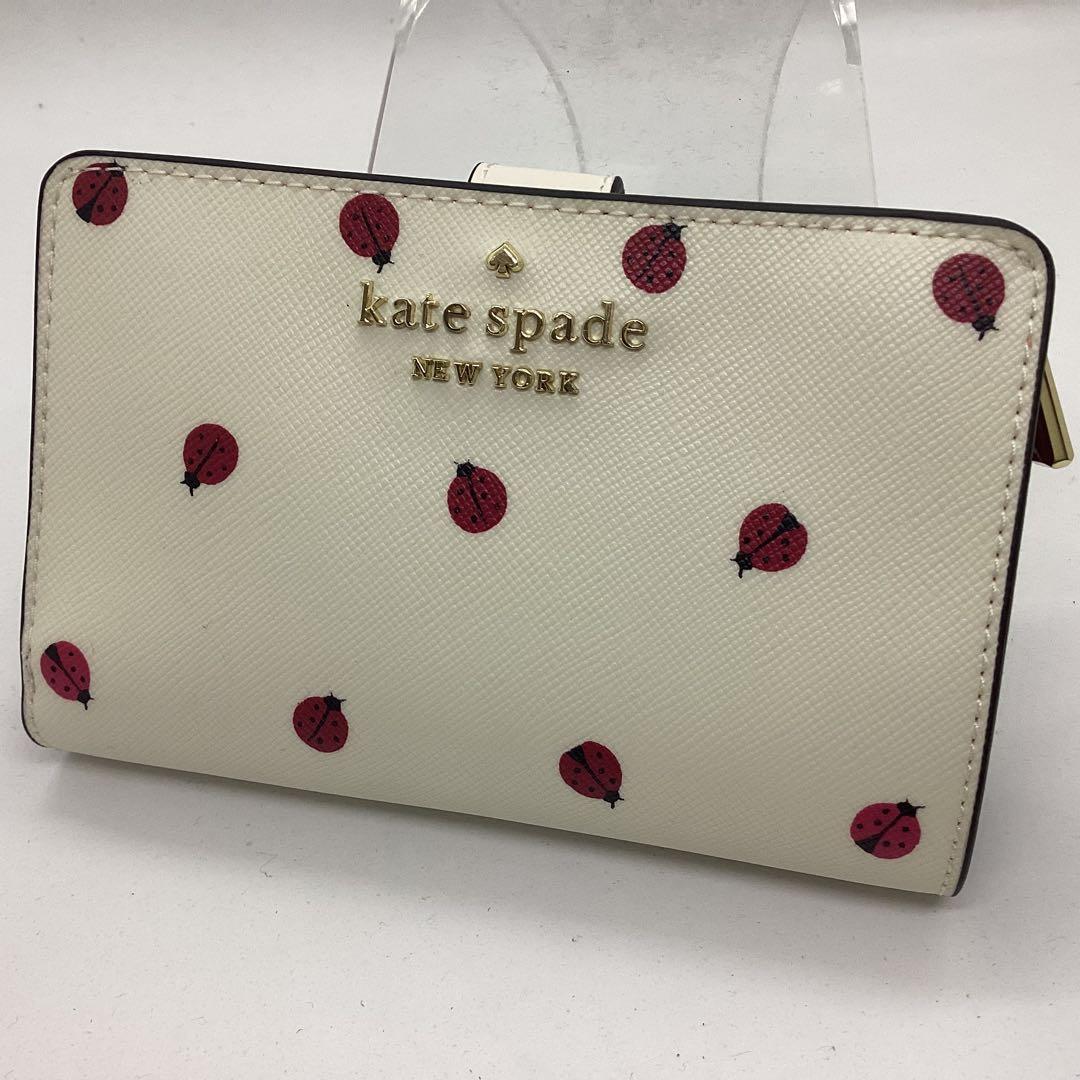 kate spade てんとう虫プリント 二つ折り財布