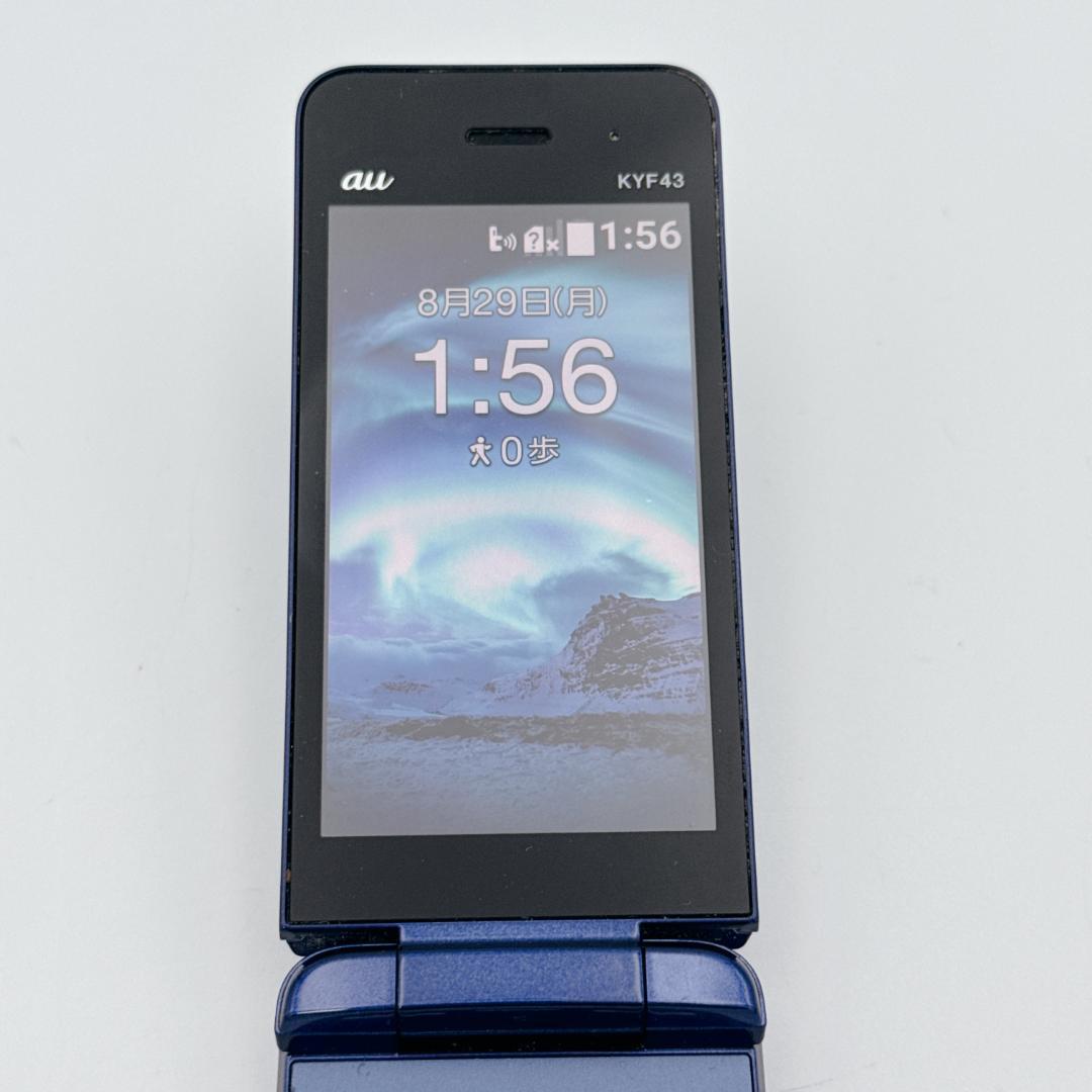 【美品】au かんたんケータイ ライト KYF43 ブルー