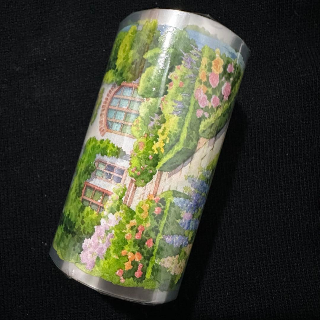 【9045】海外　マステ　5m巻　PETマスキングテープ　荘園　建物　装飾系