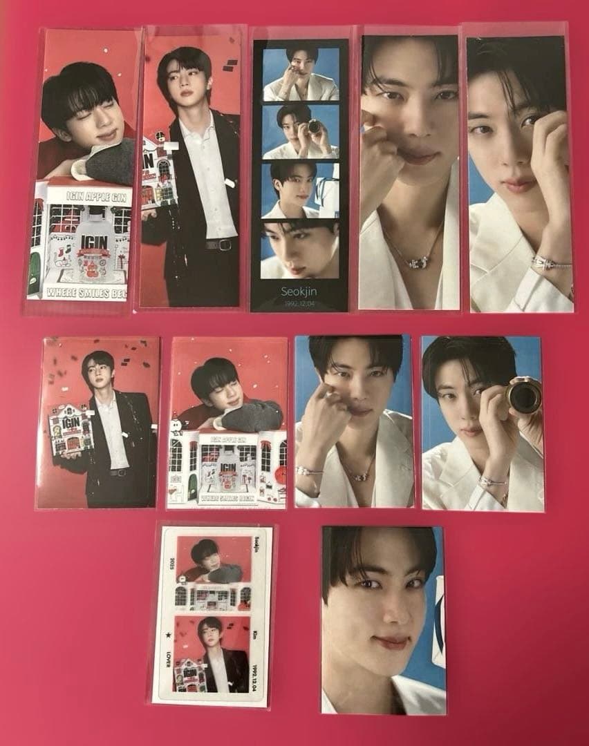 BTS JIN キャンバスポーチ（ブラック）・アルバムキーホルダー2種