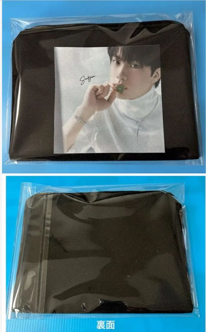 BTS JIN キャンバスポーチ（ブラック）・アルバムキーホルダー2種