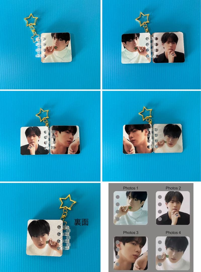 BTS JIN キャンバスポーチ（ブラック）・アルバムキーホルダー2種