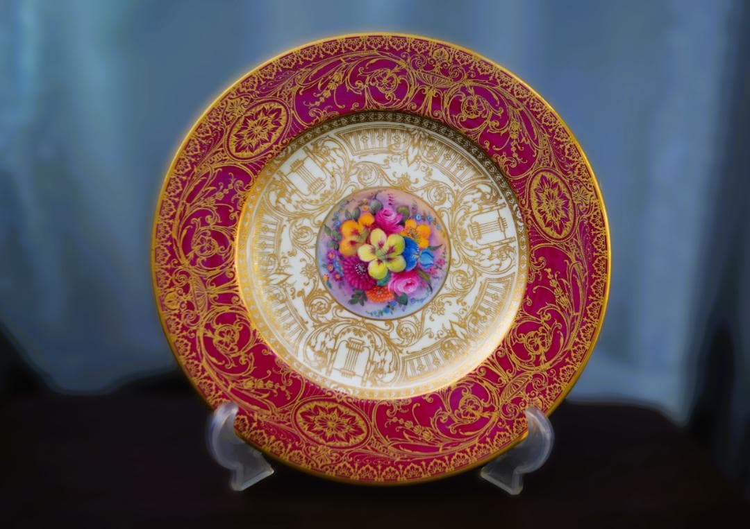 1926年 ロイヤル・ウースター　W.H.Austin画　キャビネットプレート