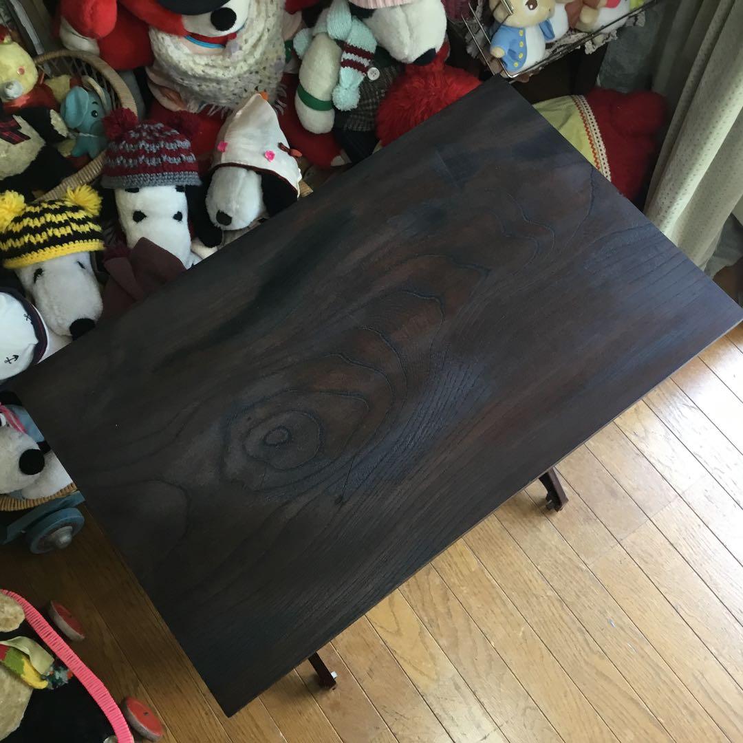 ※アンティーク※ JANOME足踏みミシン脚のテーブル　ケヤキ天板　アイアン